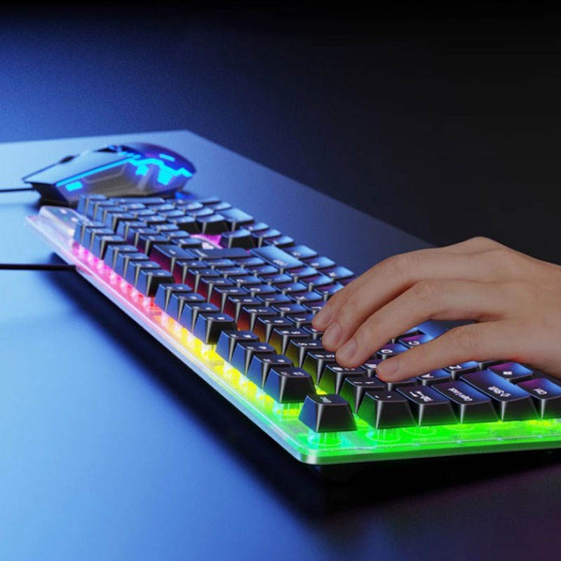 RGB Keyboard and Mouse Set, Gaming Wired Keyboard, Office Gaming Typing Desktop Laptop Universal