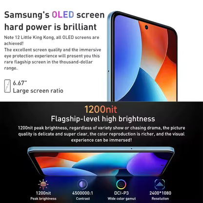 Original Xiaomi Redmi Note 12 5G Mobile Phone Unlocked 5000mAh Battery 6.67 Inch Dual SIM 5G Smart Phone Xiaomi