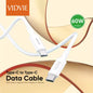 VIDVIE PD 60W Fast Charging Mobile Phones Chargers Cable Ladekabel 1M White Black Type C to Type C Data Cable Chargeur Telephone