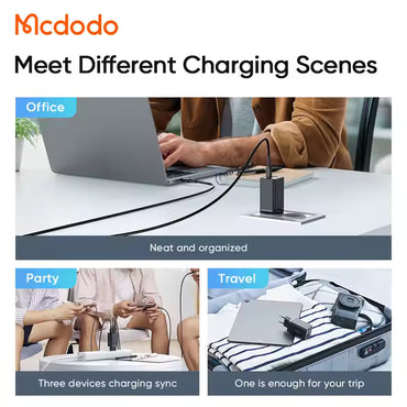 Mcdodo 154 70W GaN USB C Charger Kit With Cable 36W C to L 1.2M PD3.0 QC4 2C1U Type-C 67W Charger for Laptop Tablet Mobile Phone