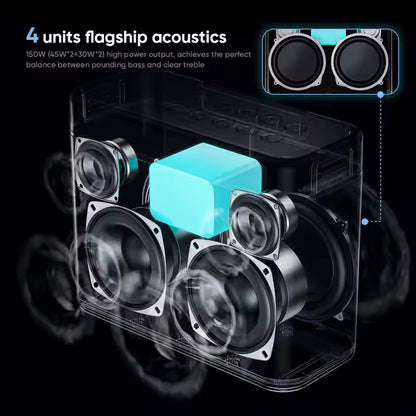 VIDVIE High End 150W Heavy Metal Subwoofer Speaker Bass Wireless Portable Outdoor Dual Microphone Karaoke Parlante Speakers