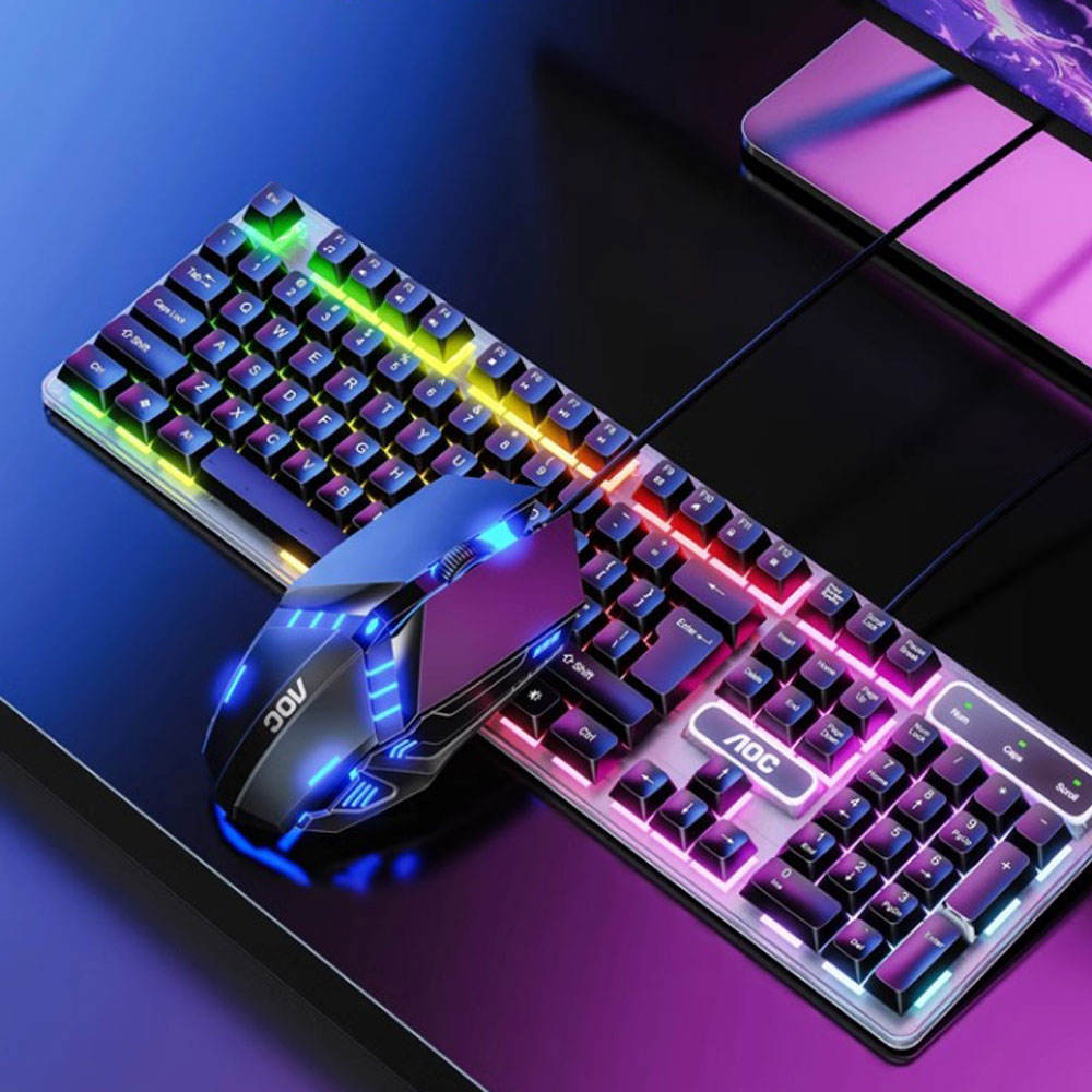 RGB Keyboard and Mouse Set, Gaming Wired Keyboard, Office Gaming Typing Desktop Laptop Universal