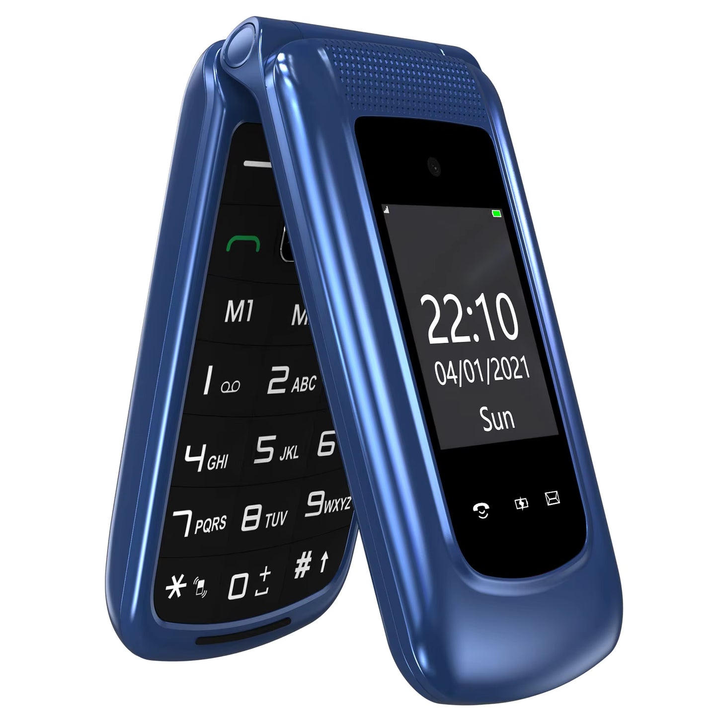 Factory High Quality Unlocked 4g Bar Cell Phone Flip & 1.77+2.4'' Dual Display 4g Senior Mobile Phone Without Contract -Red