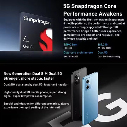 Original Xiaomi Redmi Note 12 5G Mobile Phone Unlocked 5000mAh Battery 6.67 Inch Dual SIM 5G Smart Phone Xiaomi
