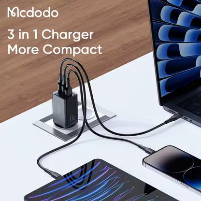 Mcdodo 154 70W GaN USB C Charger Kit With Cable 36W C to L 1.2M PD3.0 QC4 2C1U Type-C 67W Charger for Laptop Tablet Mobile Phone