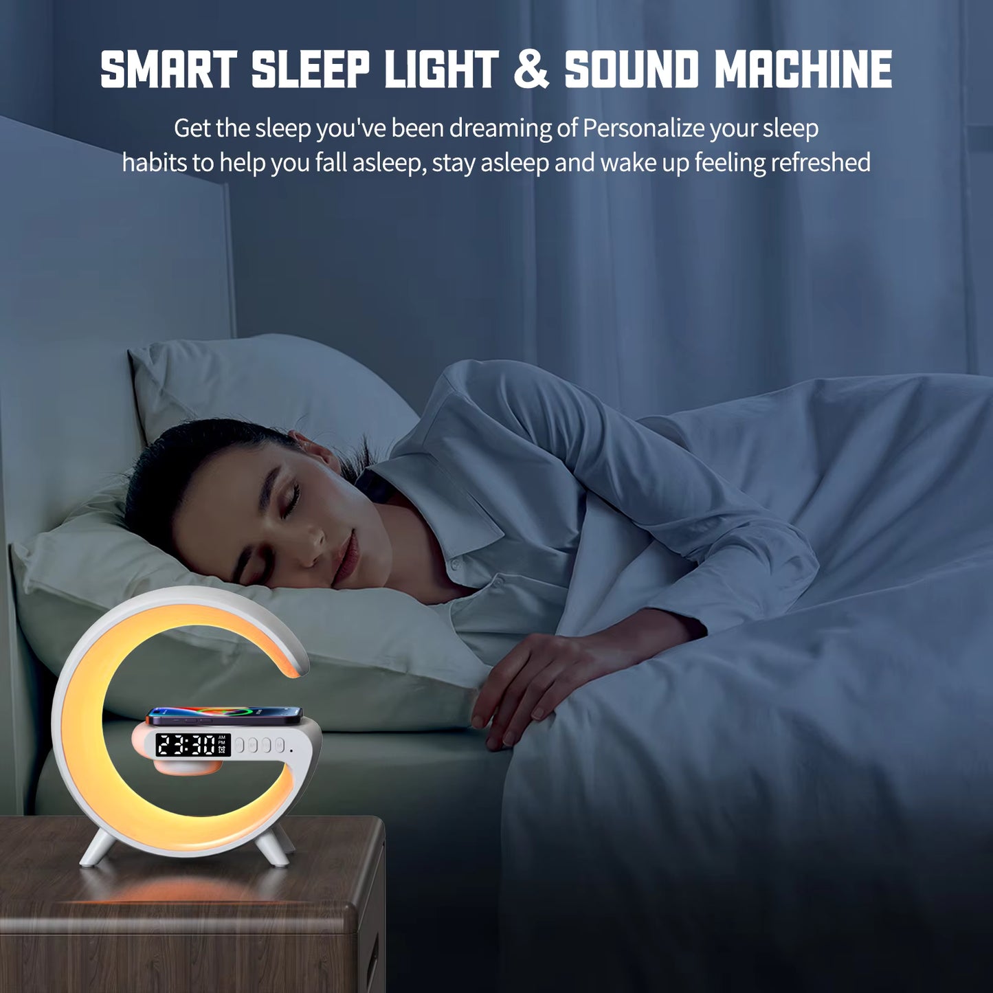 Wholesale Price Smart Alarm Clock Colorful Light RGB Mini Size G Shape Speaker Wake up Lamp