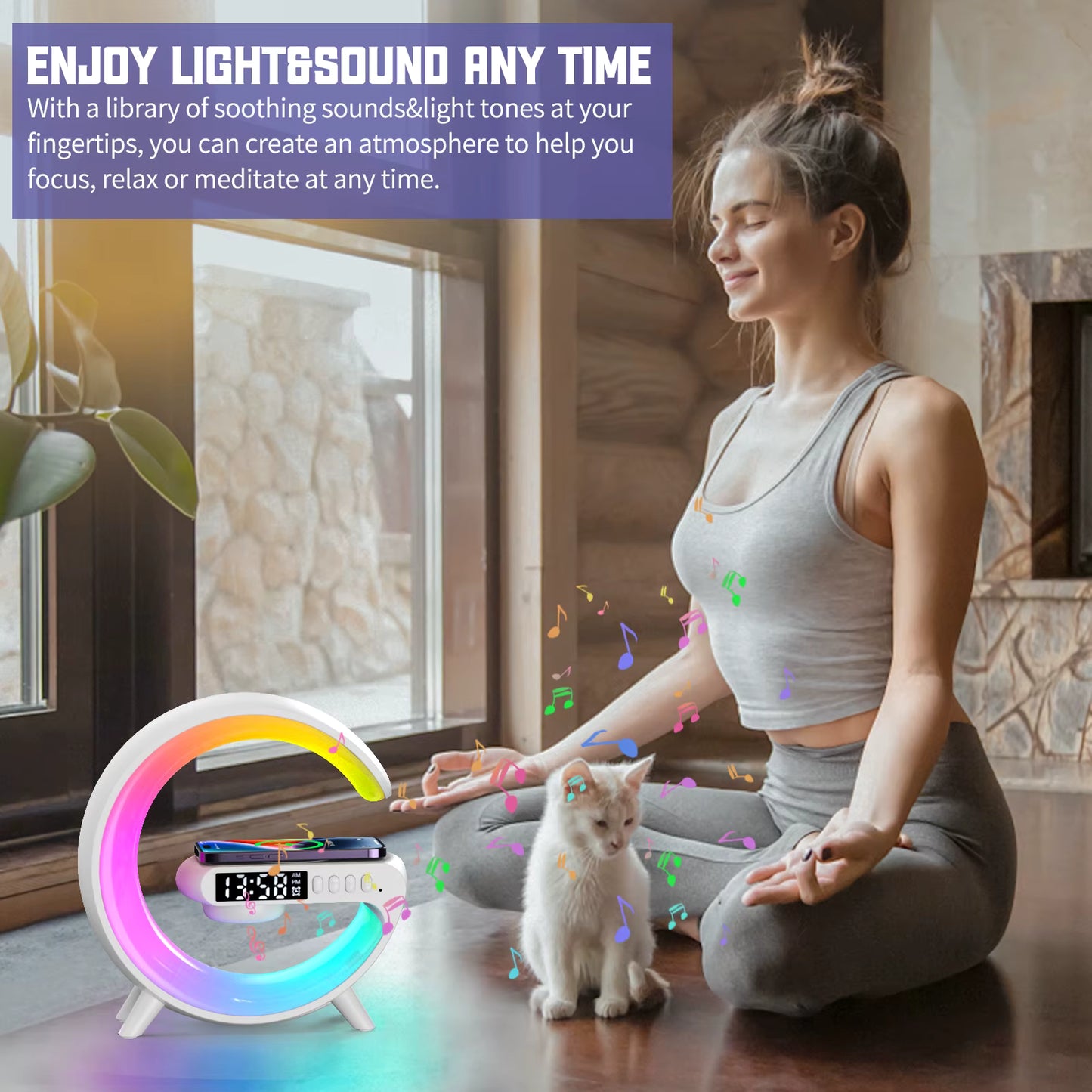 Wholesale Price Smart Alarm Clock Colorful Light RGB Mini Size G Shape Speaker Wake up Lamp